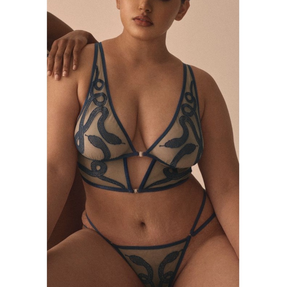 Thistle And Spire - SET Medusa Snake Serpent Bralette + Thong Pacific Teal - 3X - Picture 2 of 12